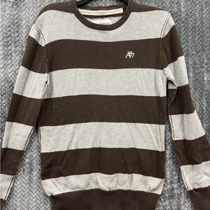 VintageAeropostale Sweater Mens Brown Long Sleeve Striped Small